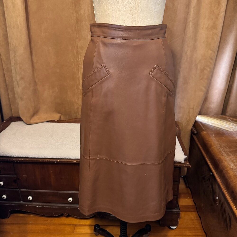 Kobi Halperin Leather Midi Skirt